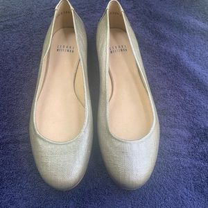 NWOT SZ 8 Stuart Weitzman gold leather ballet slippers